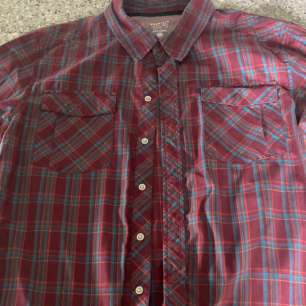 Mountain Hardwear Red and Blue Plaid Shirt